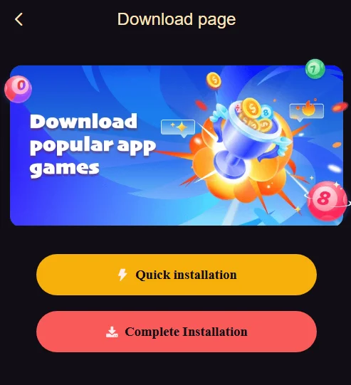 An image of the Download Page of the game showing downloading options